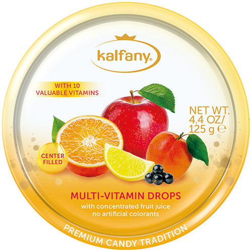 Kalfany Multu-Vitamin Drops Tin10x125g (4.41Oz) Product Of Germany